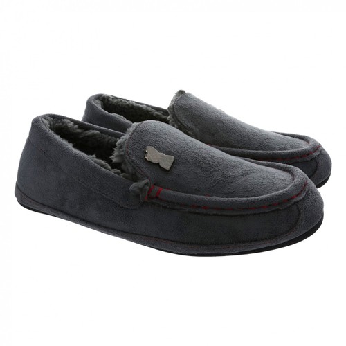 LFC Mens Grey Moccasin Slippers