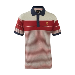 LFC Mens Grey Engineered Polo