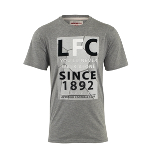 LFC Mens Grey Print Flock Tee