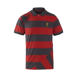 LFC Mens Red Warrior Melwood Dante Stripe Polo