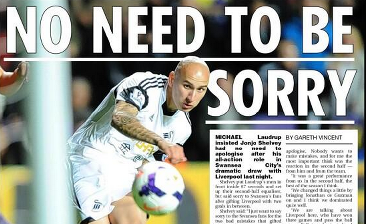 The South Wales evening post on Jonjo Shelvey