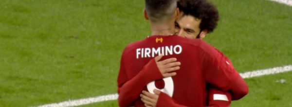 Salah and Firmino celebrate