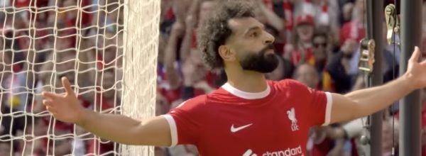 Mo Salah scores the opening goal in 4-2 win over Spurs at Anfield