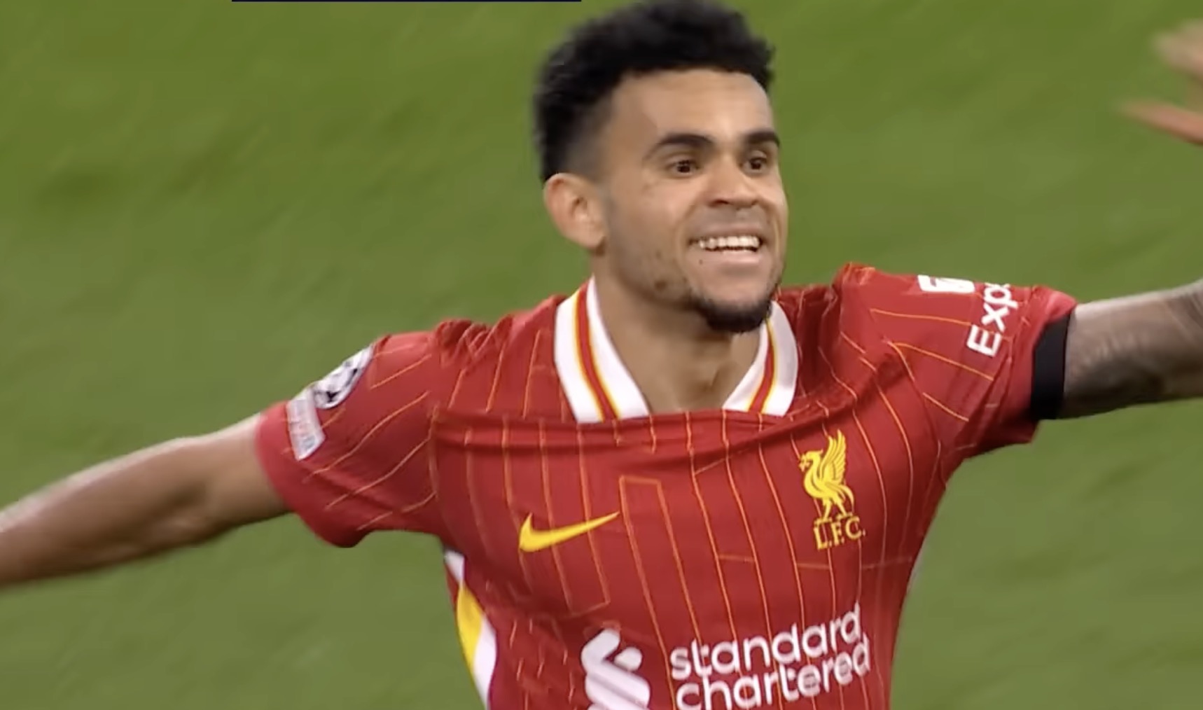 Luis Diaz scores a hat-trick for Liverpool against Bayer Leverkusen